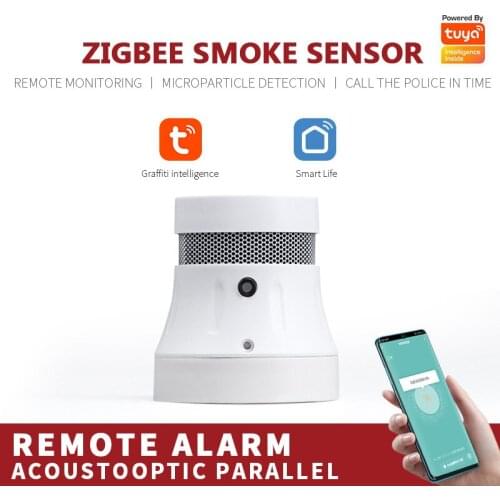Tuya Smart Smoke Alarm Zigbee Smart Smoke Detector Sensor Security Alarm System App Remote Control Smoke Alarm Fire Protection