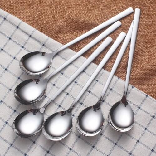 1PC Stainless Steel Cutlery Silverware Spoon and Forks Matte Gold Cutlery Eco Friendly Tea Coffee Soup Rice Polished Mirror