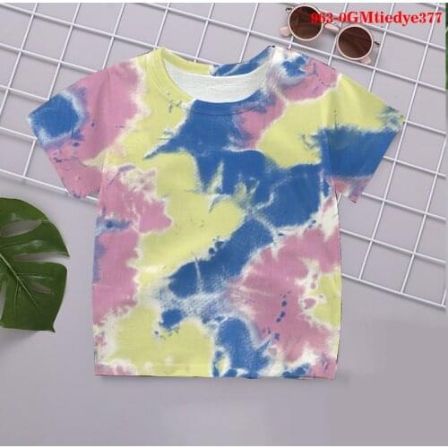 Tiedye 3D T Shirts Anime Casual Streetwear baby Boy cartoon Kids Fashion clothes Children Printed T-shirt Tops short sleeves