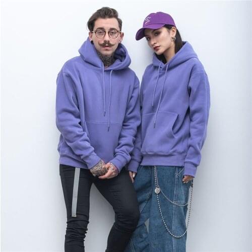 Winter Spring Mens Hoodie Sweatshirt Harajuku Style Mens Solid Color Plus Velvet Padded Loose Turtleneck Long Sleeve Top