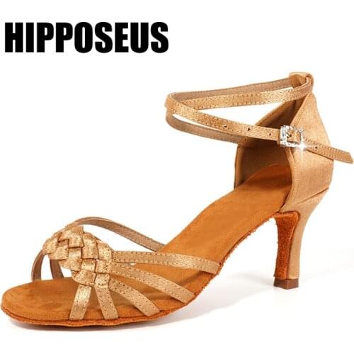 Latin Dance Shoes Salsa Tango Ballroom Jazz Soft Bottom Satin/PU for Women/Ladies/Girls High Heels 5/7cm Indoor Dancing Shoes