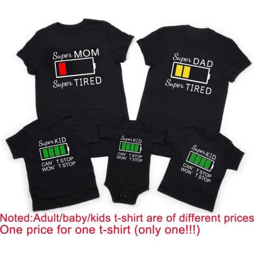 Funny Daddy and Baby Funny Print Family Matching Clithing Balck Cotton Matching Family Look Outfits for Dad Son Daughter Tshirt