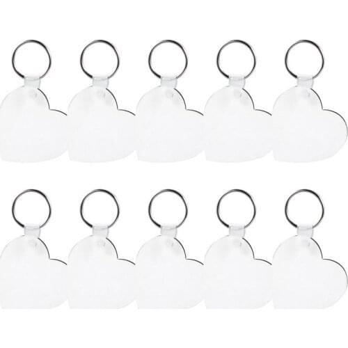 10pcs Keychain Blanks Sublimation Heat Transfer Key Ring DIY Craft Projects
