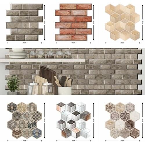 3D Brick Wall Sticker Home Bedroom Kitchen Bathroom Self Adhesive Wallpaper