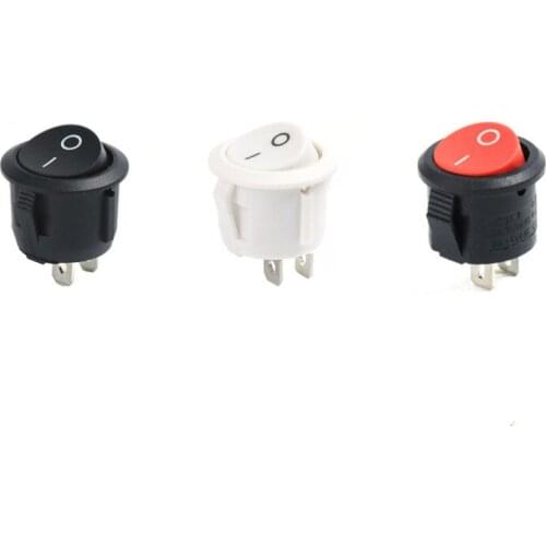 5PCS 20mm Diameter Round Rocker Switches Plastic Button 2Pin ON-OFF 6A250V Power Switch Electrical Equipment Accessories 3 Color