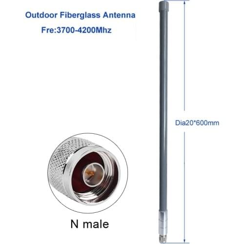 High Performance 3700-4200Mhz Outdoor Waterproof Omni 10dBI 5G 5Ghz Fiberglass Antenna 1pcs