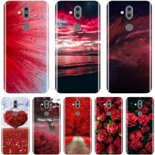 Case For Nokia 2.1 3.1 5.1 6.1 7.1 Plus Soft Silicone Red Heart Rose Flower Back Cover For Nokia 2.1 3.1 5.1 6.1 7.1 Phone Case