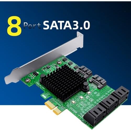 Chia Mining 5 Ports SATA 6Gb to PCI Express X1 Controller Card PCI-e to SATA Adapter SATA PCIE Riser Add On Cards for Desktop PC