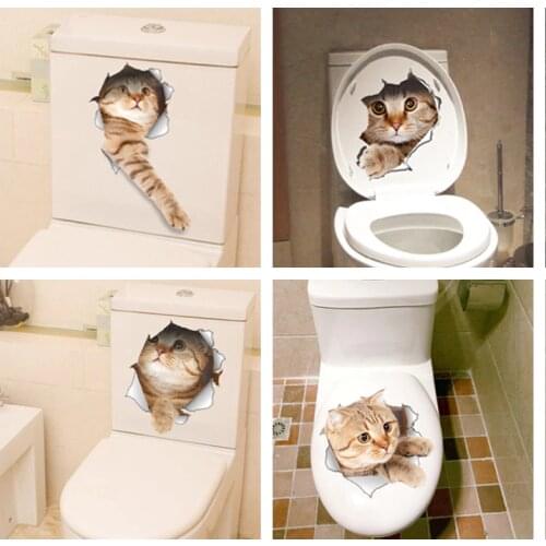 DIY 3D Vivid Cats Toilet Switch Stickers Cartoon Switch Cover Protected Wall Stickers Vinyl Decals For Home Decor Poster Mural