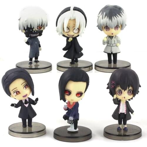 6pcs/set Q Version Tokyo Ghoul Kaneki Ken Juzo Suzuya Uta Souta Washuu Furuta Takizawa Seido PVC Action Figure Toy Doll