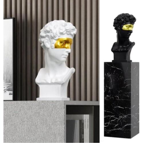 Europese Woondecoratie Hoofd Hars Standbeeld Moderne Abstracte Art Mini Buste Sculptuur Art Schets Praktijk Gemaskerde Creativit