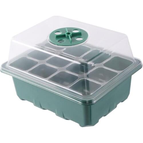 Garden 12 Cells Cultivation Growing Box with Breathable Clear Cover Vegetable Succulent Flower Seedling Germination Nursery Pot