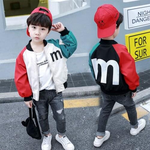 INS hot Baby boys Outdoor Jackets 0-9 year old Korean autumn winter jacket boys trench Contrast stitching letter raglan sleeves