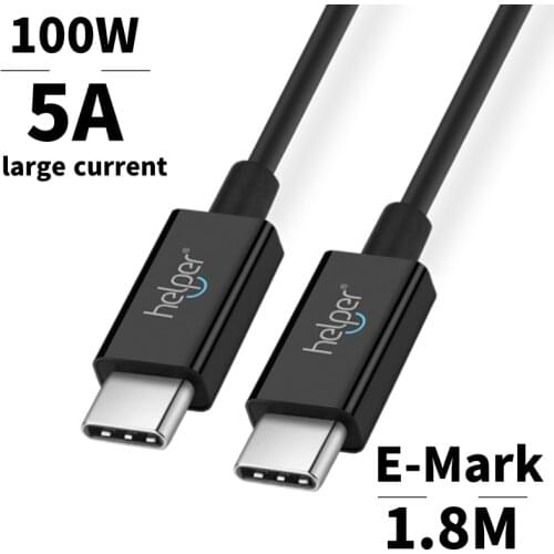 USB Type C Cable 1.8M 5.9ft USB 5A E-MARK PD100W fast charging Applicable for MacBook Book iPad PD 30W 61W 87W 91W power adapter