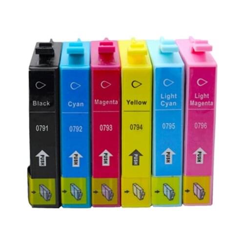 T0791 6colors Full compatible Ink Cartridge For Epson Stylus Photo PX660 P50 PX650 PX700W PX710W PX720WD 1500 1400 1410 Printer