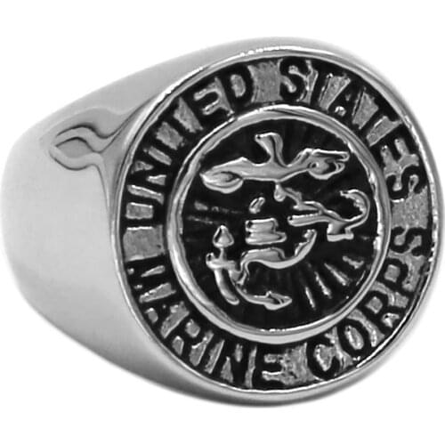 United States Marine Corps Army Air Force Navy Ring Stainless Steel Jewelry Military Ring Biker Mens Ring Wholesale SWR0757A