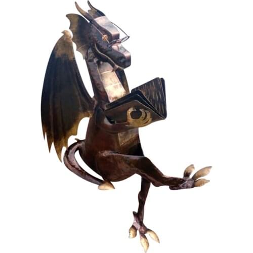 Dragon/Eagle Shaped Patio Sculpture Metal Micro Landscape Figurines for Garden Decoration Interesting