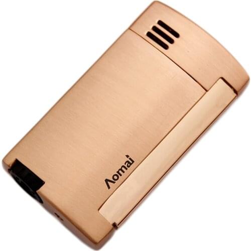 Metal Torch Turbine Jet Windproof Lighter Ultrathin 1300 C Metal Side Press Direct Fire Gas Butane Welding Lighter