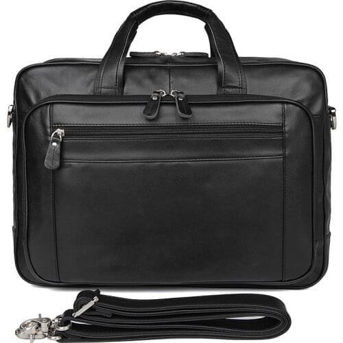 17 Inch Mens Briefcase Genuine Leather Briefcase Large Handbag Business Laptop Bag For Document Mens Messenger Travel Bags