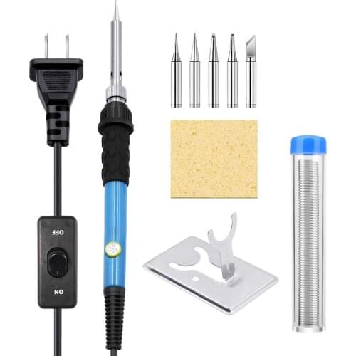 Soldering Iron Kit, 60W Adjustable Temperature Welding Tool with ON-Off Switch, Rarlight 9-in-1 Soldering Kits