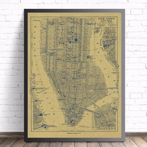 Nordic New York City Map Posters and Prints Wall art Decorative Picture Canvas Painting For Living Room Home Decor Unframed
