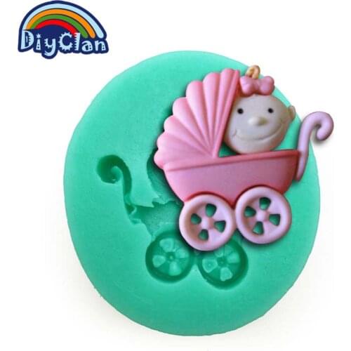 New Trolley baby girl silicone fondant cake molds cake decorating tools sugar craft tool chocolate soap mould kitchen F0216BB35