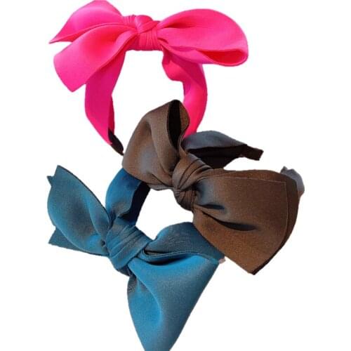 Solid Vintage Hyperbolic Big Bowknot Headband for Women Girl Korean Hairband Fashion Hair Accessories Dropshipping Wholesale