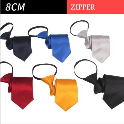 Solid Lazy Necktie Zipper Ties Zip Tie for Men Polyester BlueAscot Stripes Business Striped Black Neckwear Office Accessory
