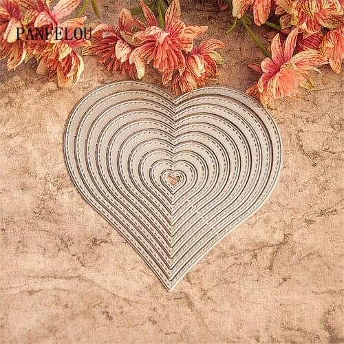 PANFELOU 1lot=10pcs heart shape metal craft Carbon Steel Cutter paper die cutting dies Scrapbooking/DIY Embossing cards