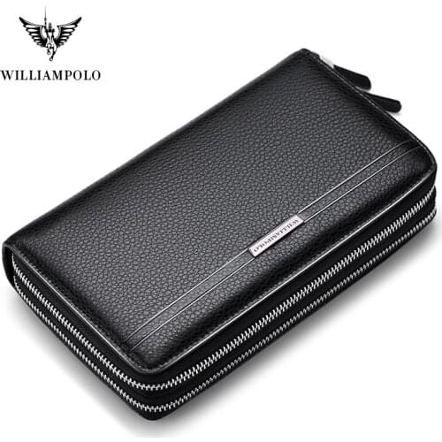 Williampolo 2020 Men Clutch Bag Large Capacity Genuine Leather Men Wallets High Quality Multifunction Wallet For Men Luxury