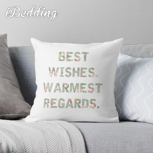 Best Wishes Warmest Regards Throw Pillow Cushion Cover Polyester Throw Pillows Case On Sofa Home Living Room Car Seat Decor