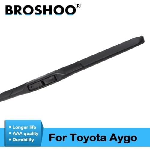 BROSHOO Car Styling Wiper Blades Natural Rubber For Toyota Aygo,2005 2006 2007 2008 2009 2010 2011 2012 2013 2014 2015 2016 2017