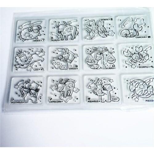 11*16cm The zodiac Transparent Clear Stamps / Silicone Seals Roller Stamp for DIY scrapbooking photo album/Card Making