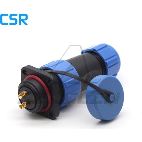 SP21 2 Pin Waterproof Connector IP68 Square panel mounting plastic waterproof connector 2pin plug socket