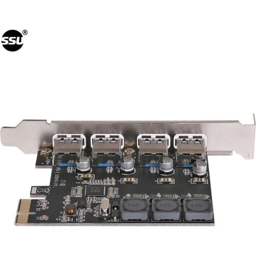 SSU U3V04S+ 4 Port USB 3.0 PCIe Expansion Card PCI Express USB Hub Adapter