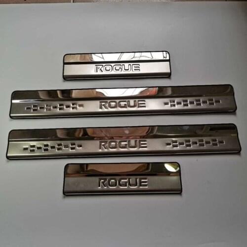 4pcs Stainless Steel Car Door Sill Protector Scuff Plate For Nissan Rogue 2014 2015 2016 2017 2018 2019 2020