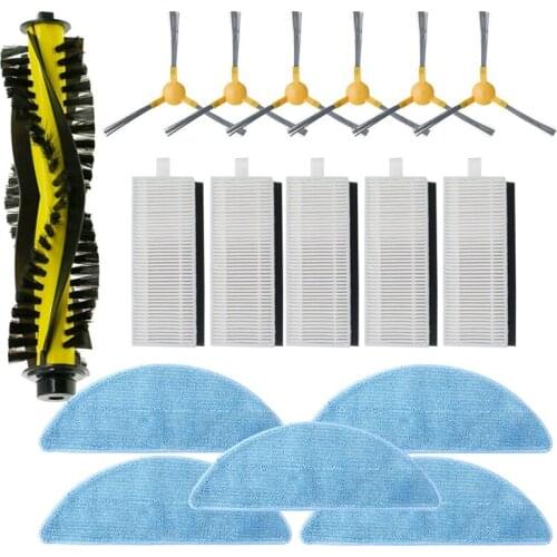 17 PCS Vacuum Parts Replacement for Neatsvor X500 Robot Vacuum Cleaner Accessories Kit Main Brush Side Brush Filter Mop