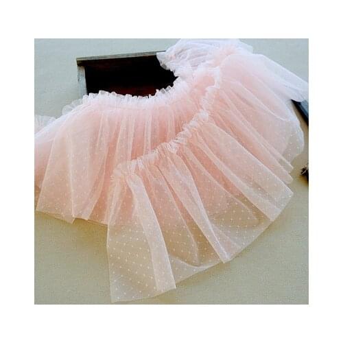 2meters Frilled Polyester Cloth Lace Trim for DIY Crafts Costume Sewing Accessories Pink Gray Green Lace Fabric 20cm Width