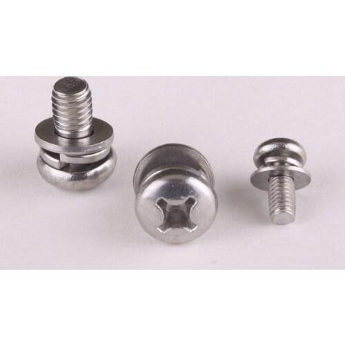 25PCS 304 Stainless Steel Round Head Combination Screw Round Three Combinations Screws M3 * 8 GB9074