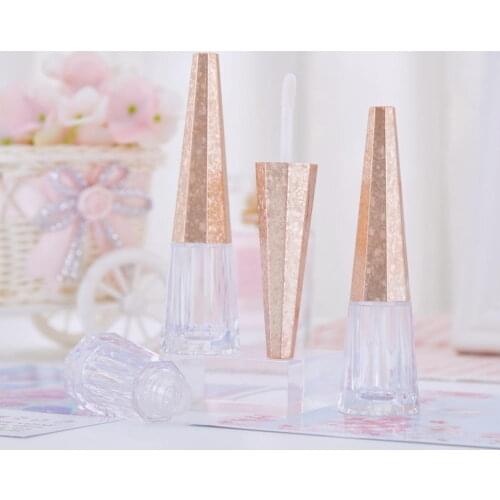 7ml Geometric Cone Shape Empty Clear Lip Gloss Container Portable DIY Lip Balm Liquid Lipstick Tube Dispenser Bottle Makeup Tool