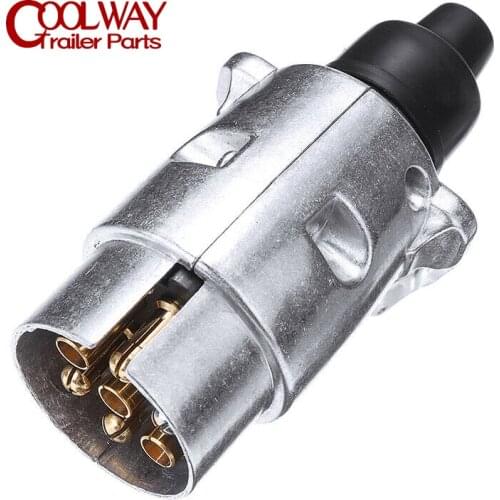7 Pin 12N Towing Electrics Metal Trailer Car Plug Socket Towbar Aluminium Alloy