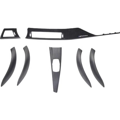 7PCS Matt Black Carbon Fiber Car Interior Trims Replacement for F30 Low configuration 2012-2016