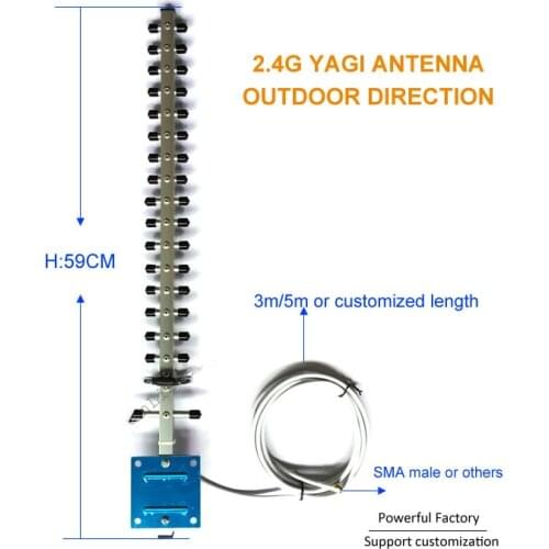 LTE 4G 433mhz TV Yagi Aerial supplier outdoor direct wifi 2.4g 18dbi yagi antenna 1PCS