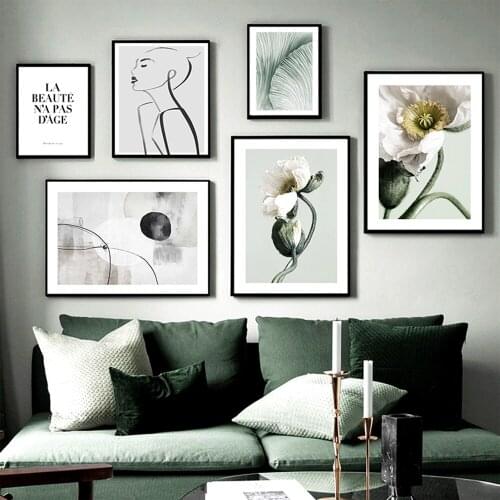 BANANART Wall Art Painting Abstract Modern Nordic Flower Character Text Canvas Print Living Room Home Decoration Without Frame