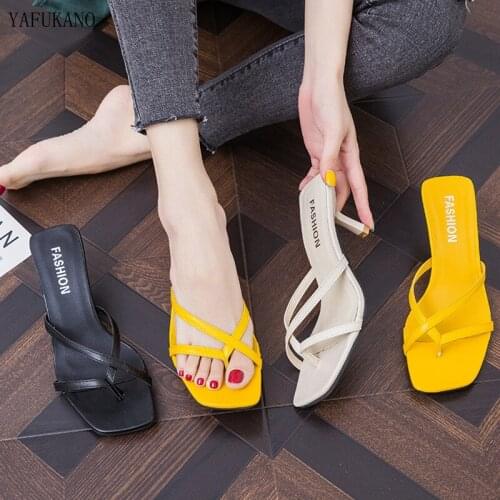 Classics High Heels Sandals Women Strap White Sandals Ladies Fashion Slip On Sandals Thin Heels Sexy Sandals Women Summer New