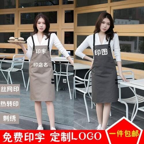 Customized apron canvas printed logo printing overalls waist and oil resistant dirt and wear resistance
