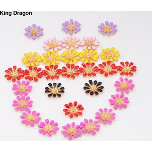 King Dragon Daisy Rhinestone Embellishment Used On Hair bow Center Or Nail Decoration Flat Back 18MM 100PCS/Lot Gold Color KD567