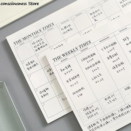 Creative Simple Business Day Plan Memo Pad Notepad Office Desktop Schedule Memorandum Efficiency Summary Plan Memo Pad