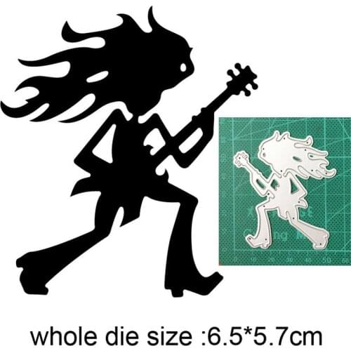 Rock girl Metal Cutting Die Stencil for DIY Embossing Paper Photo Album Cards Making Scrapbooking Dies Cut Mold