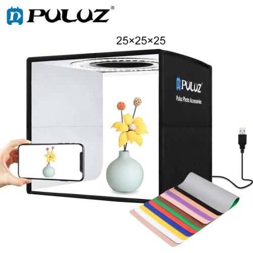 PULUZ 25cm/30cm Photo Studio Light Box Lightbox Mini Photography Studio Kit Table Shooting Tent Box Kits&6 Background 12 Colors